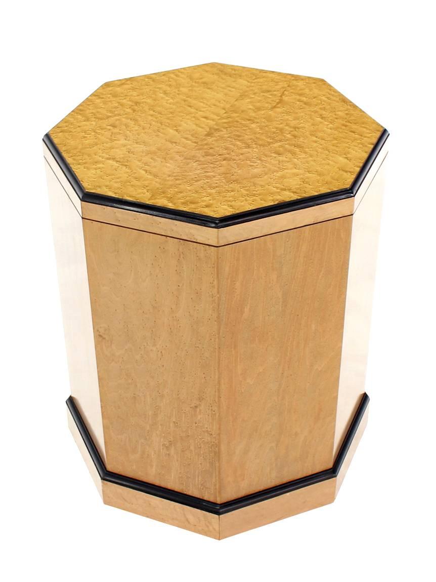 Birds Eye Maple Side Table Pedestal For Sale 1