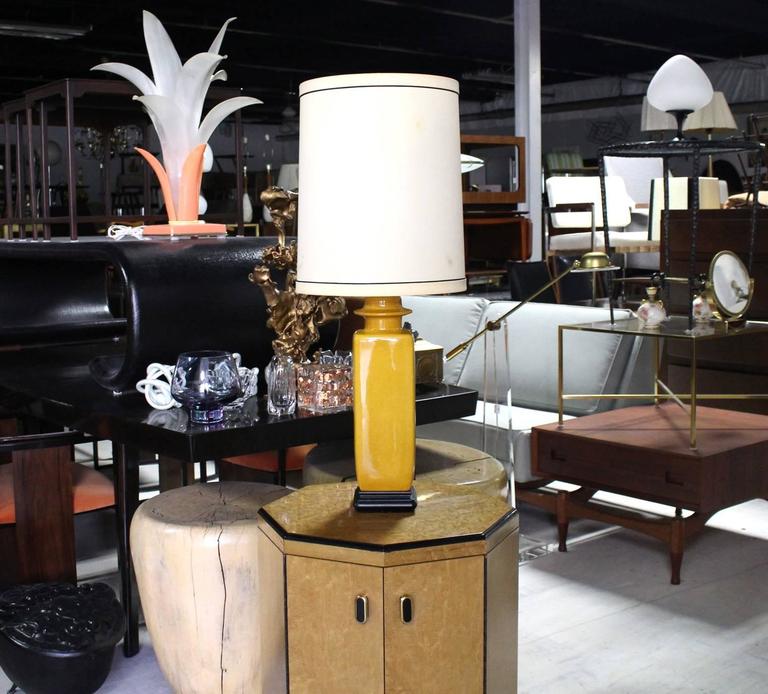 Art Pottery Ceramic Mustard Color Glaze Table Lamp For At 1stdibs Very Nice Mustard Color Glaze Mid Century Modern Table Lamp