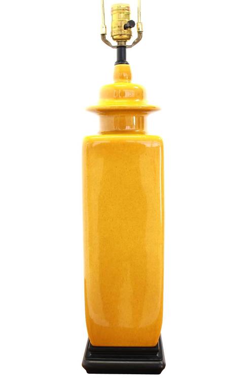 Art Pottery Ceramic Mustard Color Glaze Table Lamp For At 1stdibs Art Pottery Ceramic Mustard Color Glaze Table Lamp In Excellent Condition For Elmwood Park
