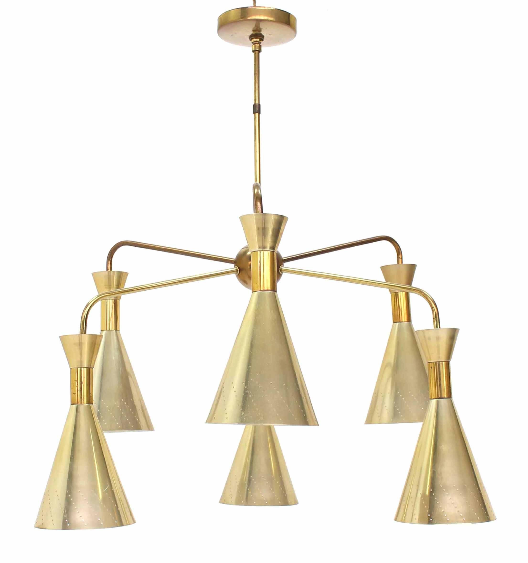 Lustre à abat-jour en forme de cône de style Spoutnik en vente 3