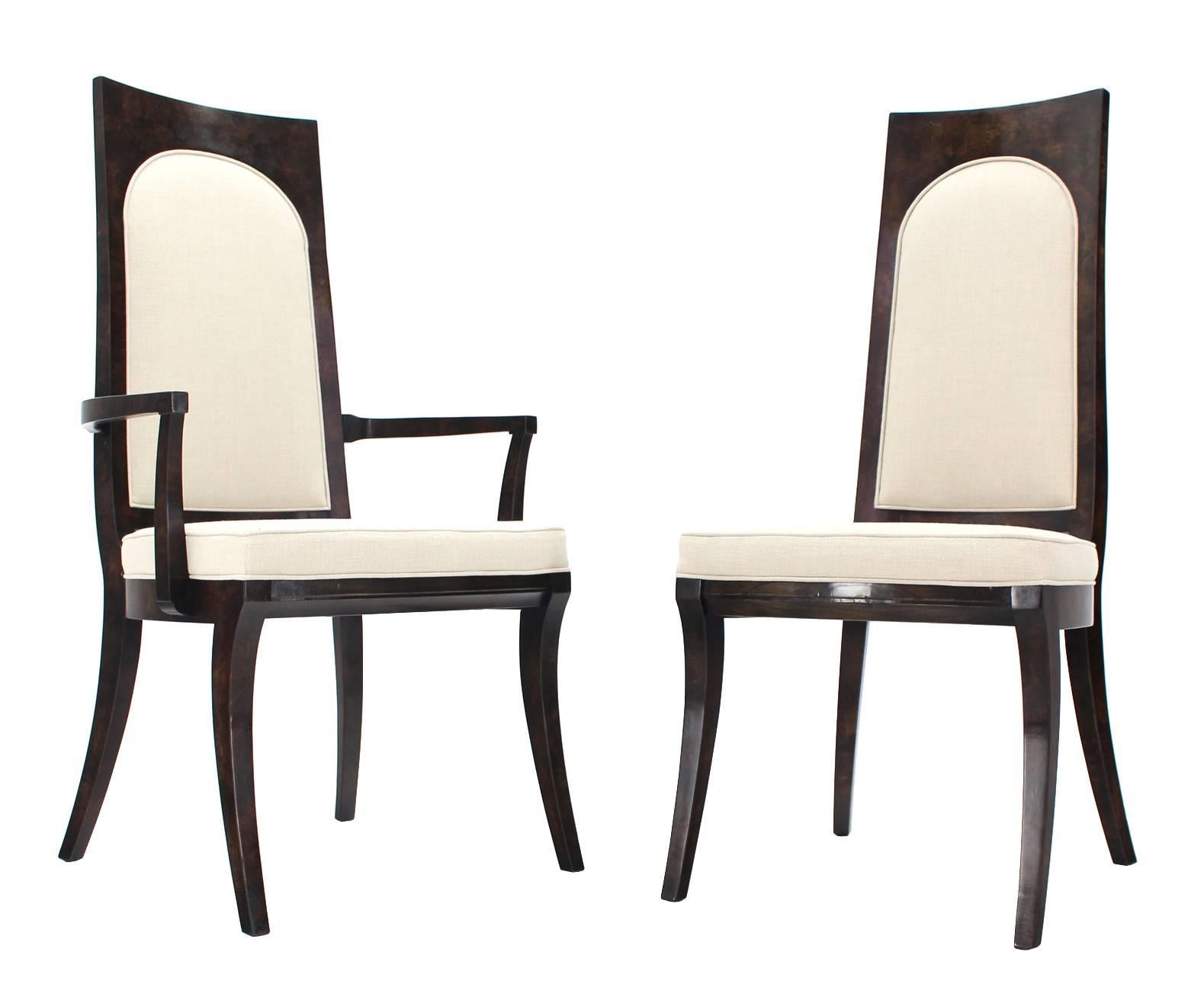 Gorgeous newly upholstered dining chairs by Mastercraft.