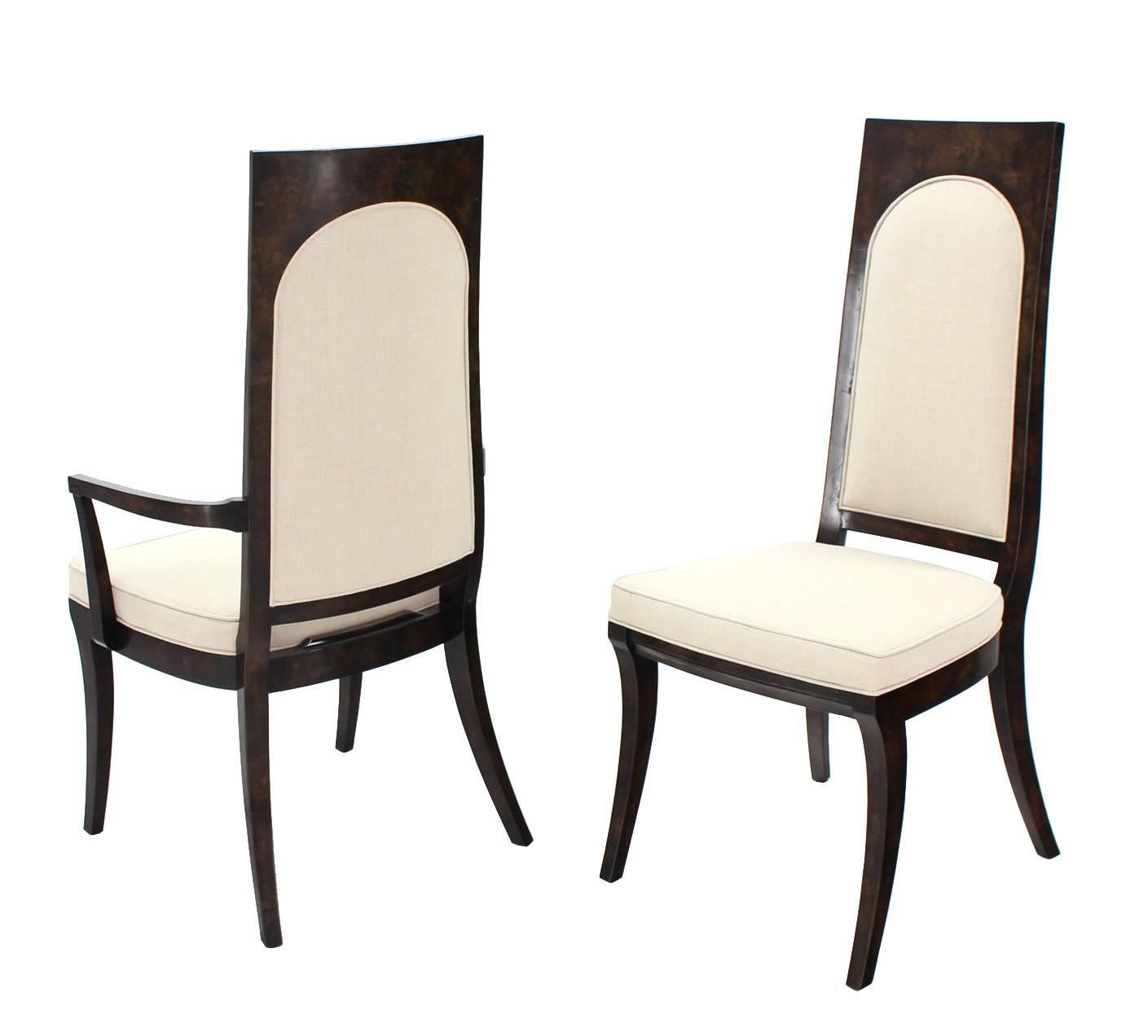 Mid-Century Modern Ensemble de six chaises de salle à manger Mastercraft de style mi-siècle moderne, neuves avec tapisserie en vente