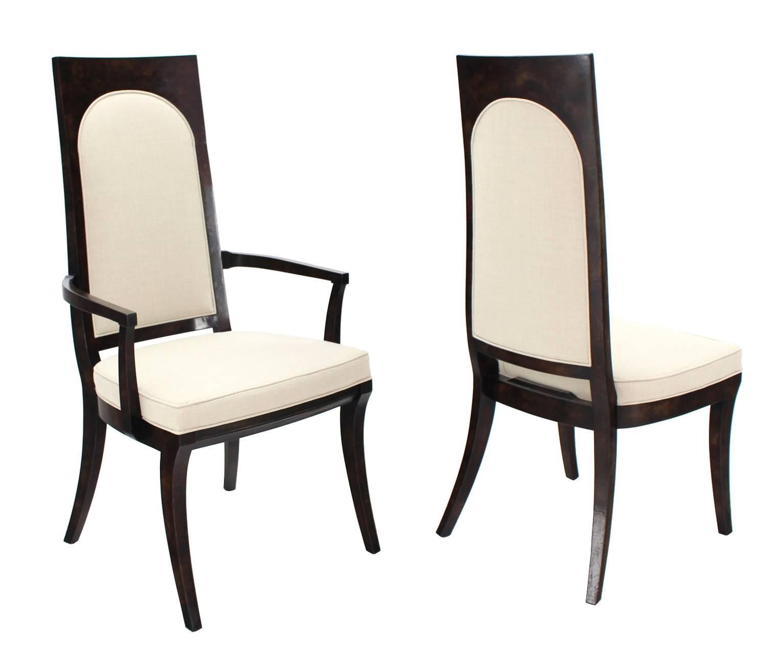 Américain Ensemble de six chaises de salle à manger Mastercraft de style mi-siècle moderne, neuves avec tapisserie en vente