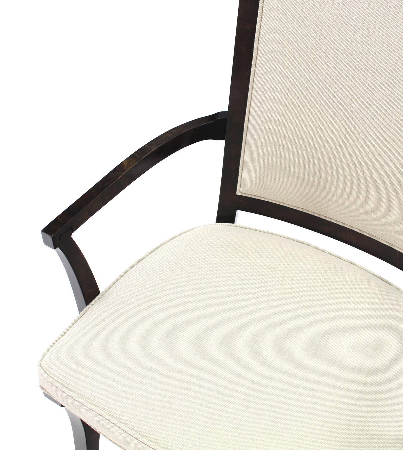 20ième siècle Ensemble de six chaises de salle à manger Mastercraft de style mi-siècle moderne, neuves avec tapisserie en vente