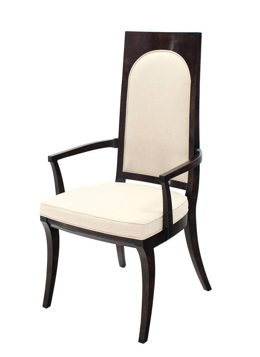 Ensemble de six chaises de salle à manger Mastercraft de style mi-siècle moderne, neuves avec tapisserie en vente 1