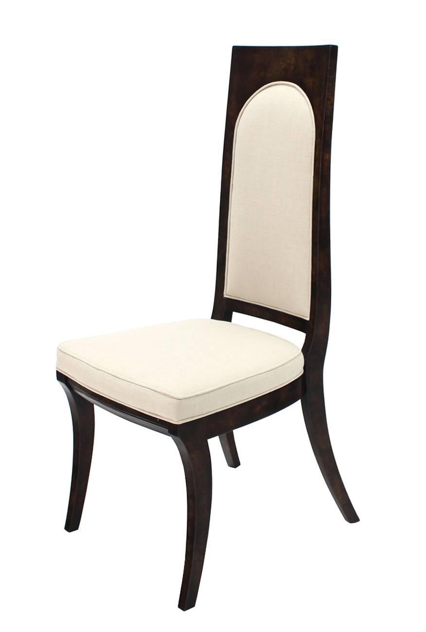Ensemble de six chaises de salle à manger Mastercraft de style mi-siècle moderne, neuves avec tapisserie en vente 3