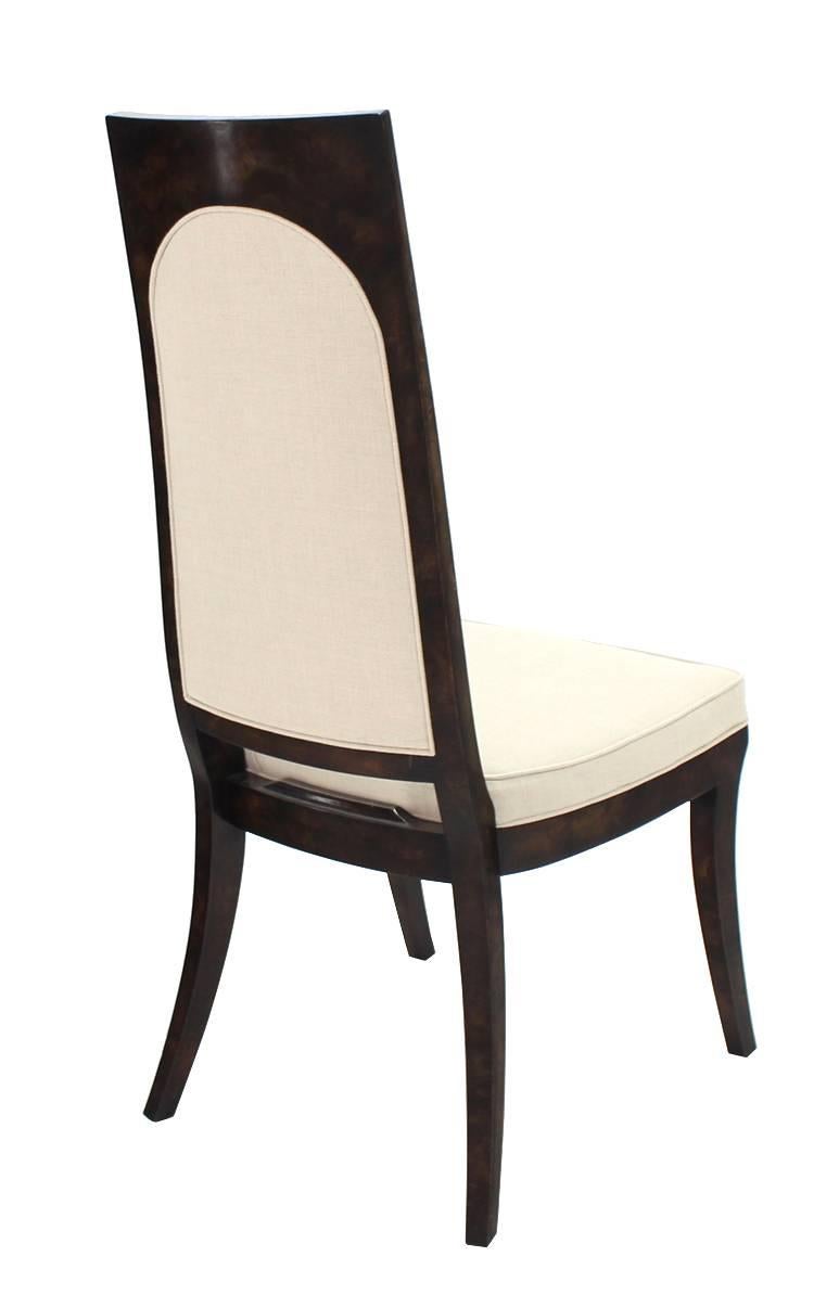 Ensemble de six chaises de salle à manger Mastercraft de style mi-siècle moderne, neuves avec tapisserie en vente 4