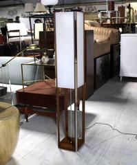 Walnut Square Tower Shape Mid-Century Modern Floor Lamp