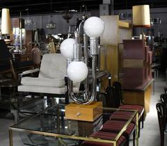 Chrome Bent Tube Design Mid-Century Modern Table Lamp