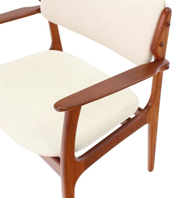 Pair of Two Danish Mid Century Modern Arm Dining Chairs at 1stDibs