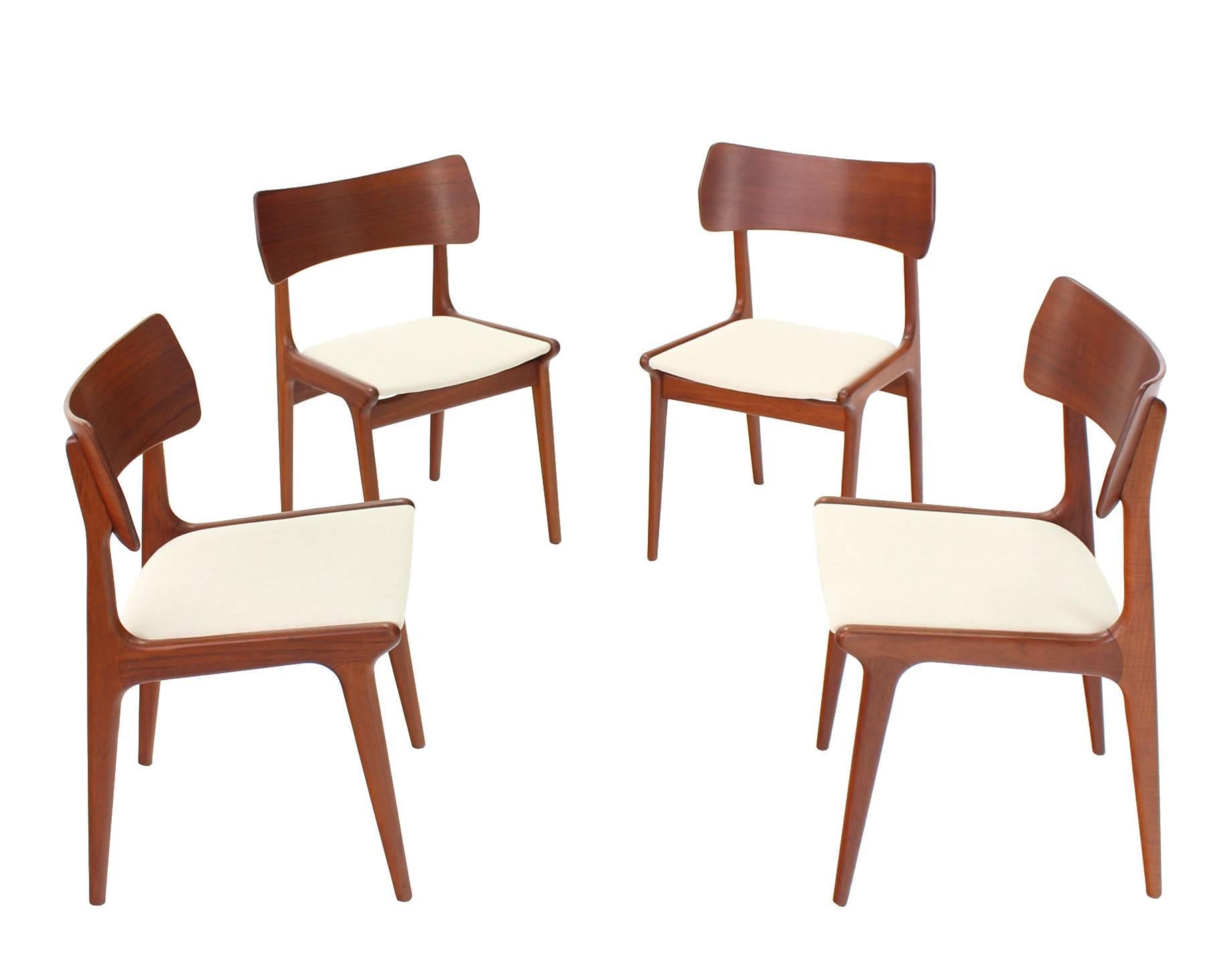 20th Century Set of Four Danish Mid Century Modern Teak  Dining Chairs For Sale