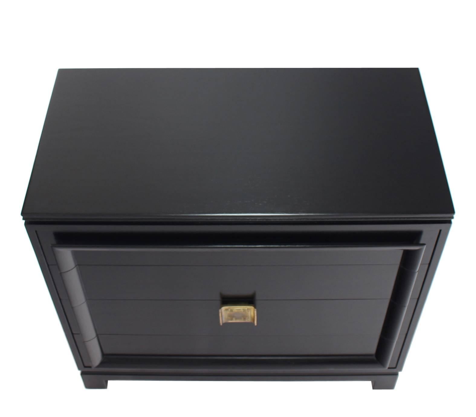 American Black Lacquer Four Drawer Bachelor Chest For Sale