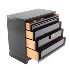 Black Lacquer Four Drawer Bachelor Chest