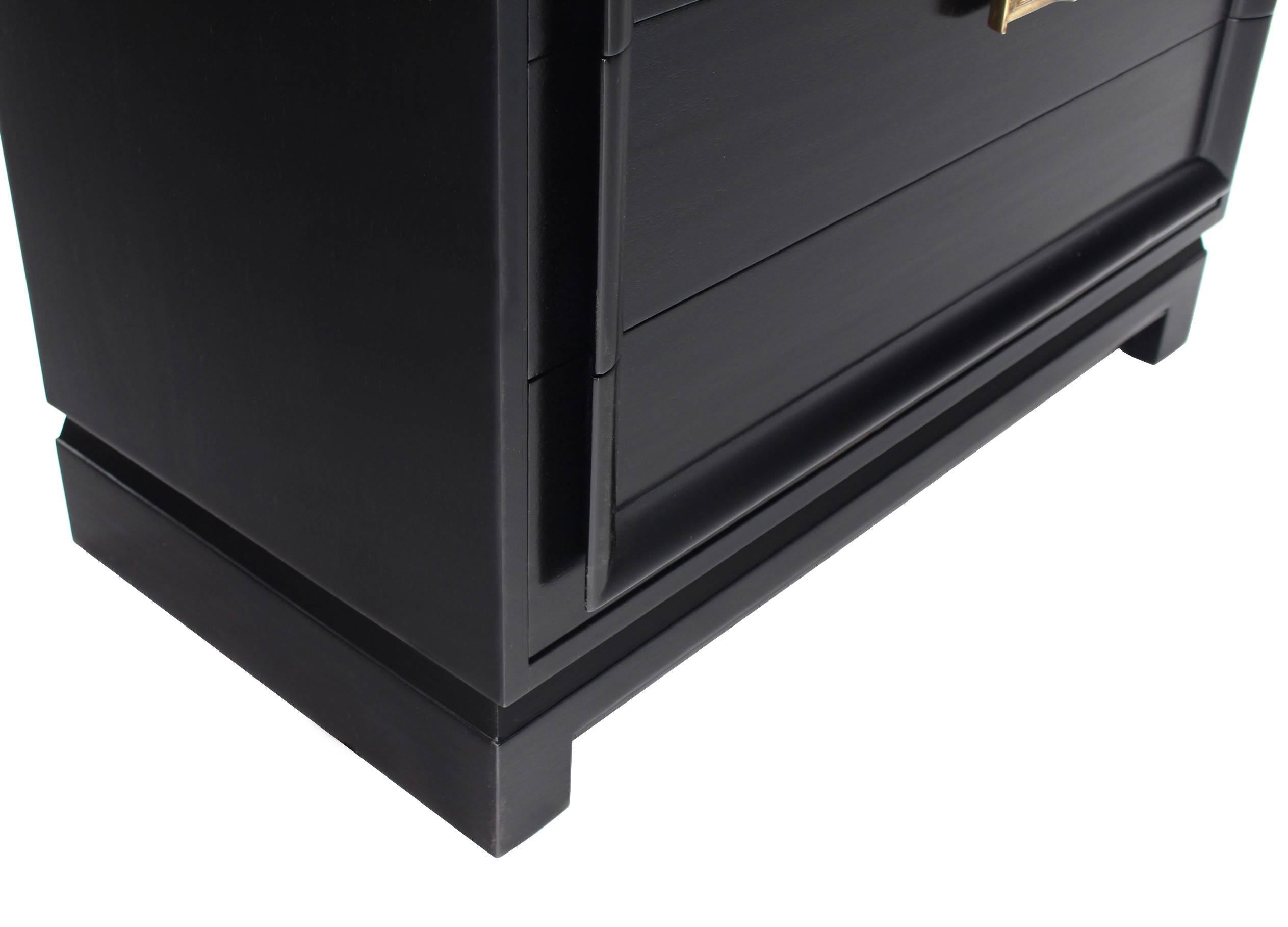 Lacquered Black Lacquer Four Drawer Bachelor Chest For Sale