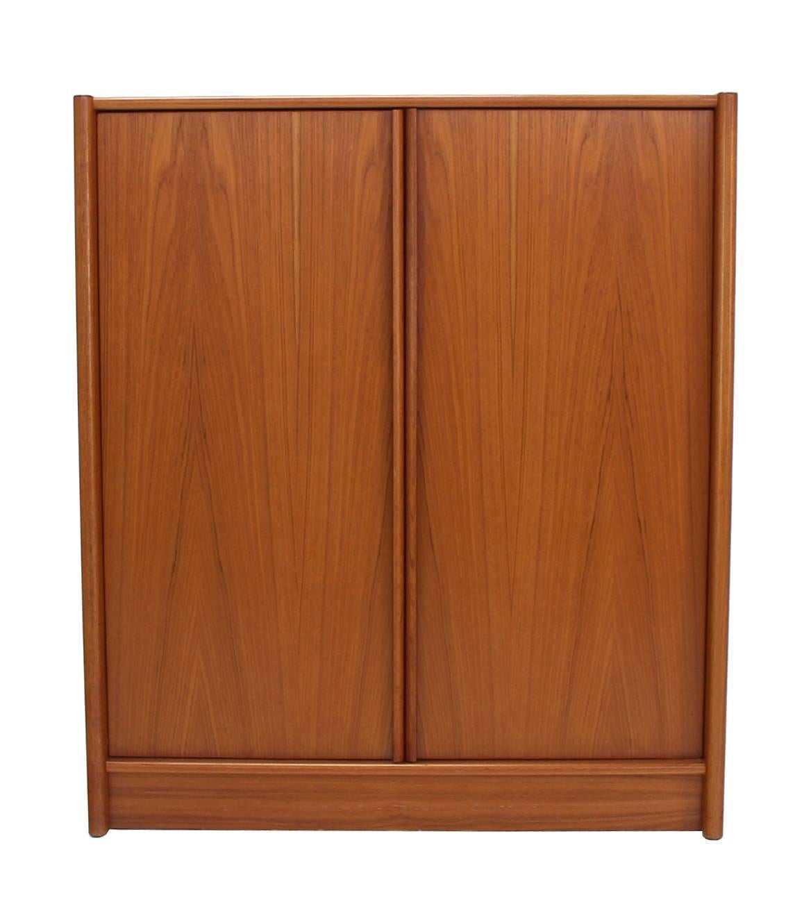 20th Century Mid Century Danish Modern Teak Chifferobe Cabinet