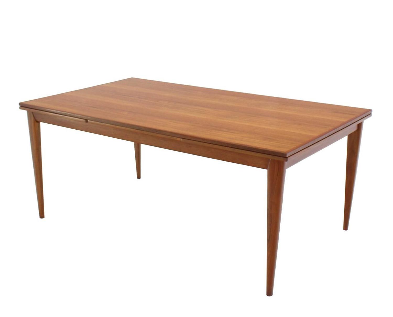 Heavy Tapered Legs Danish Modern Teak Table For Sale