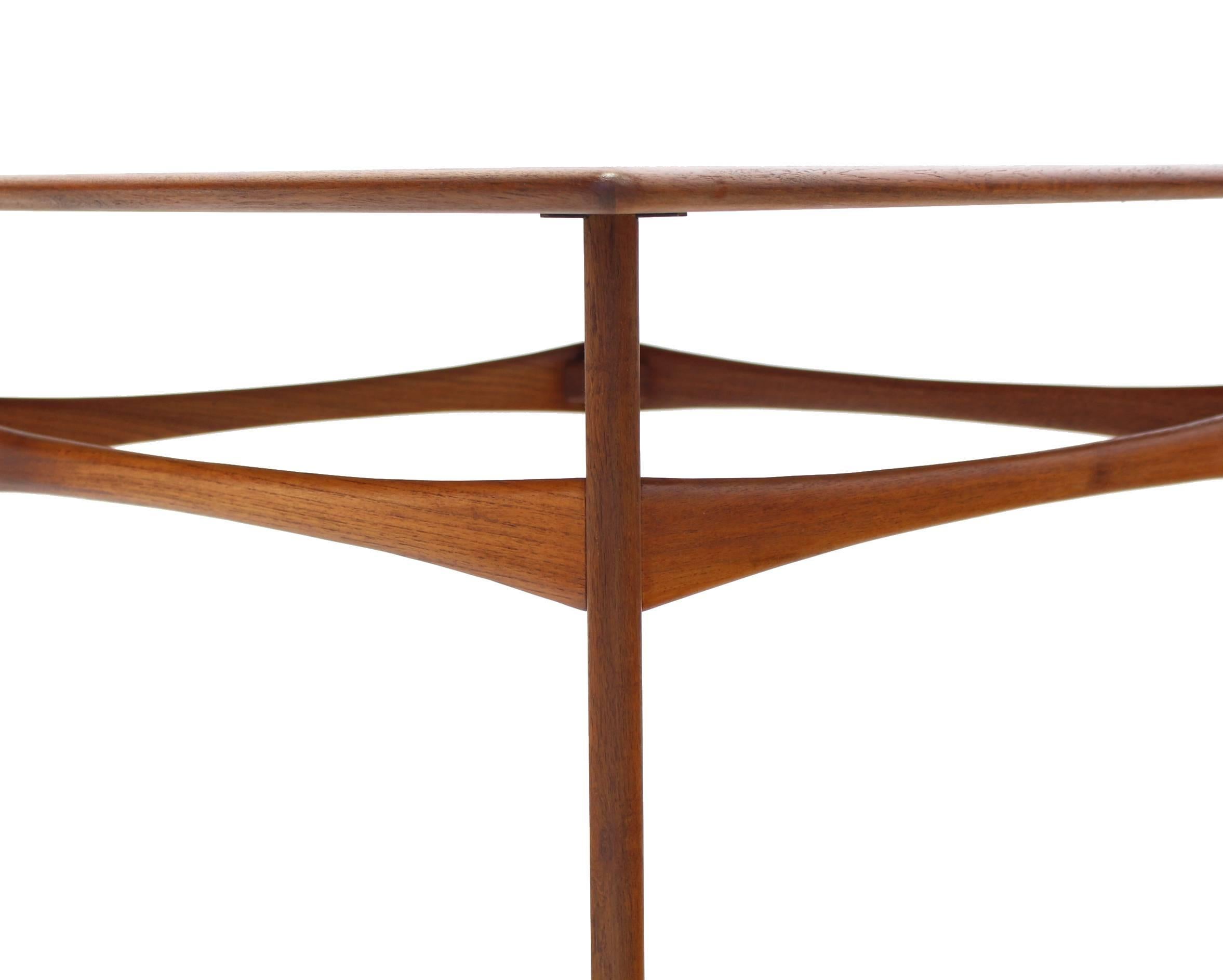20th Century Danish Mid-Century Modern Teak Square Coffee Side Table For Sale