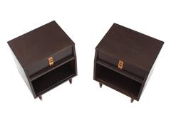 Pair of Ebonized Mid Century Modern Nightstands