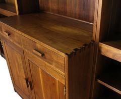 Large All Solid Walnut Shelving Wall Unit Bookcase Nakashima Style