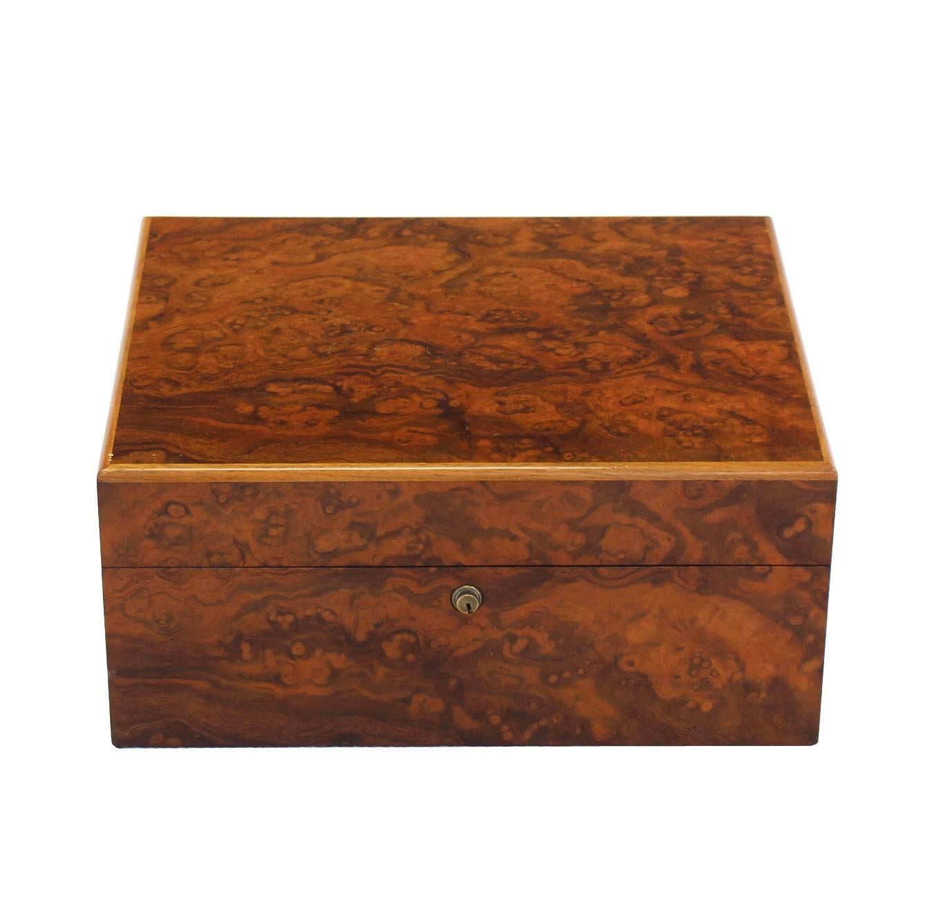 Burl Wood Humidor by Dunhill In Excellent Condition In Rockaway, NJ