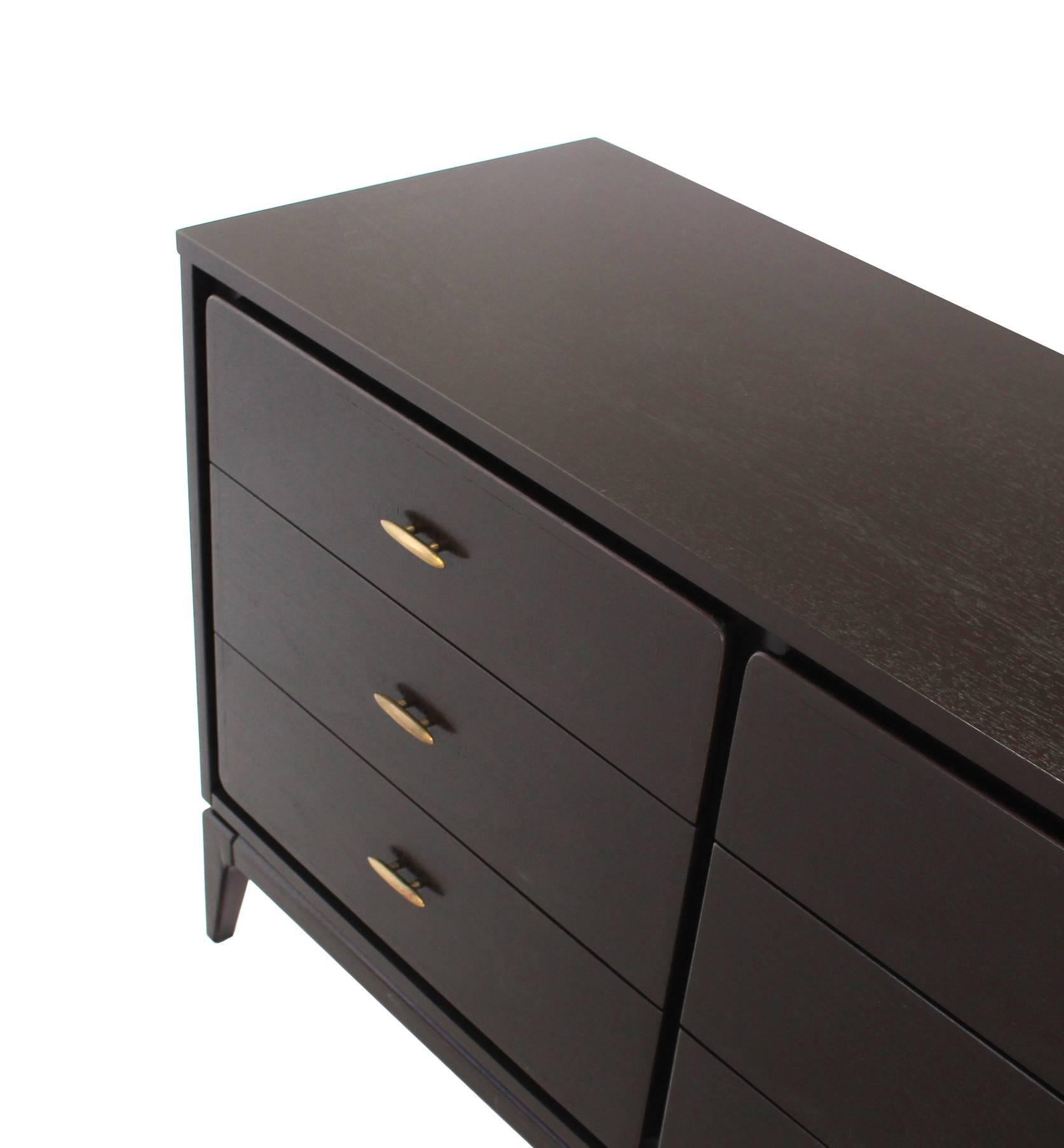 American Mid Century Modern Ebonized Five Drawer Dresser