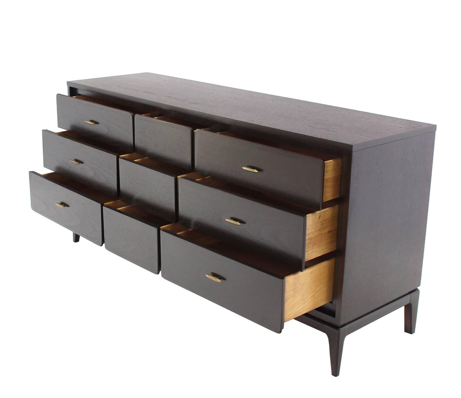 20th Century Mid Century Modern Ebonized Five Drawer Dresser