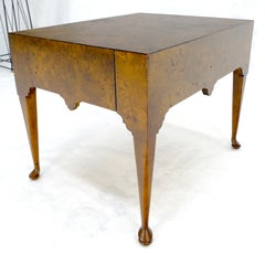 Very Fine Queen Ann Amber Burl Wood One Drawer Side End Table Night Stand MINT!