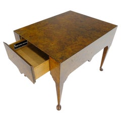 Very Fine Queen Ann Amber Burl Wood One Drawer Side End Table Night Stand MINT!