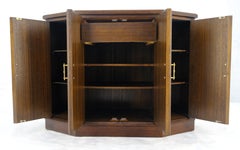Spanish Colonial Raised Panel Chestnut Marble Top 4 Drawers Server Credenza MINT