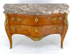 Antique French Louis XV Style Bombe Chest of 2 Drawers w/ Marble Top MINT!
