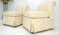Coppia di poltroncine vintage degli anni ’70 circa, rivestite in tessuto color crema