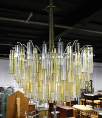 Large Two Tone Gold Yellow and Clear Camer Light Fixture