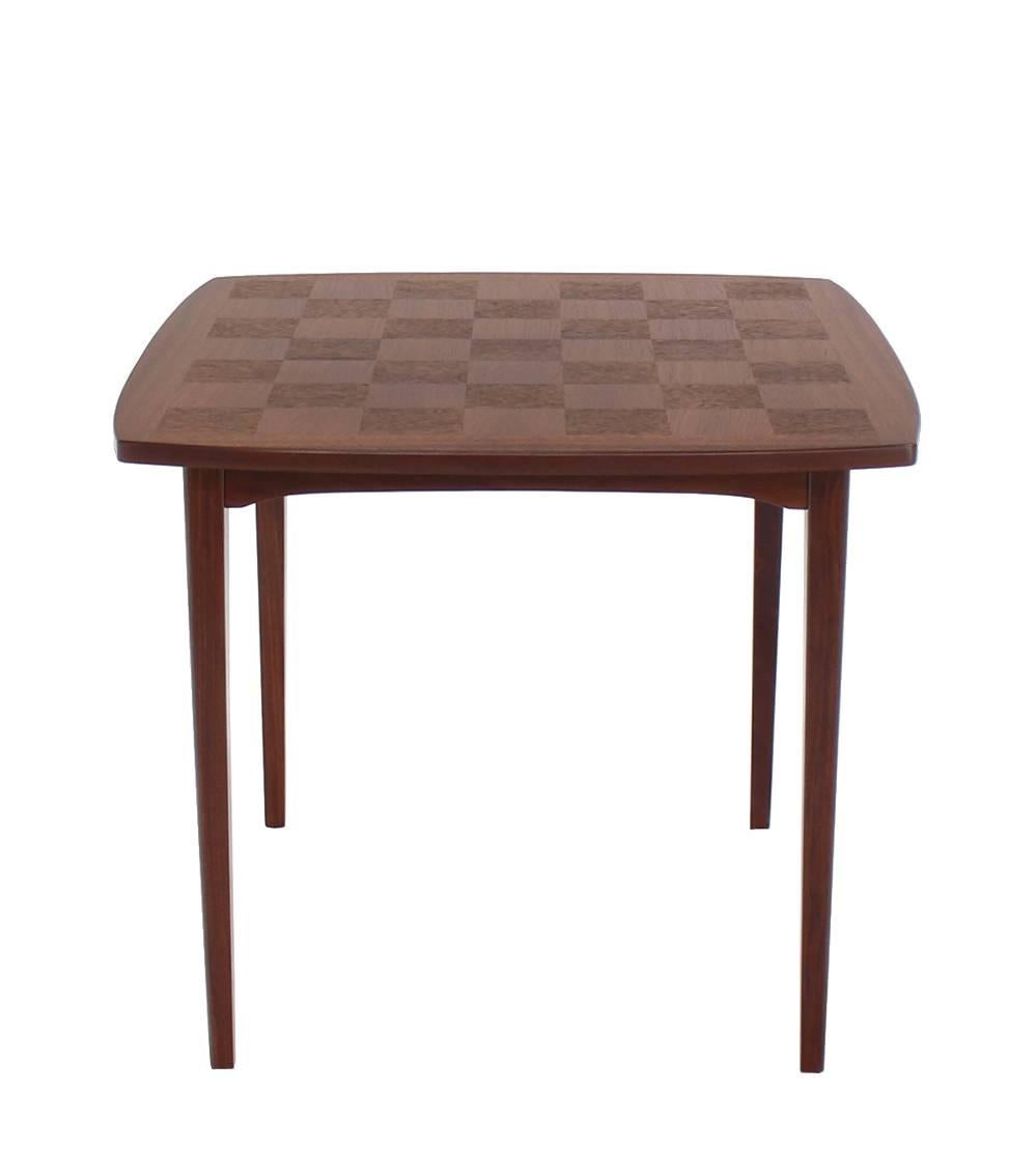 Danish Mid-Century Modern Parquetry Top Game Table 2