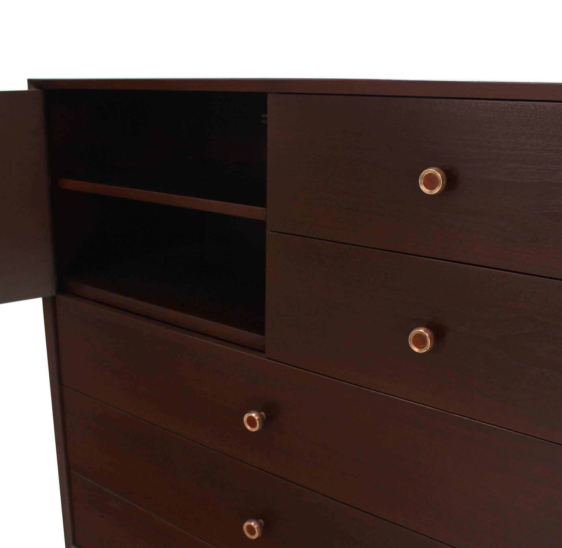 Mid Century Modern Walnut High Chest Dresser For Sale 3