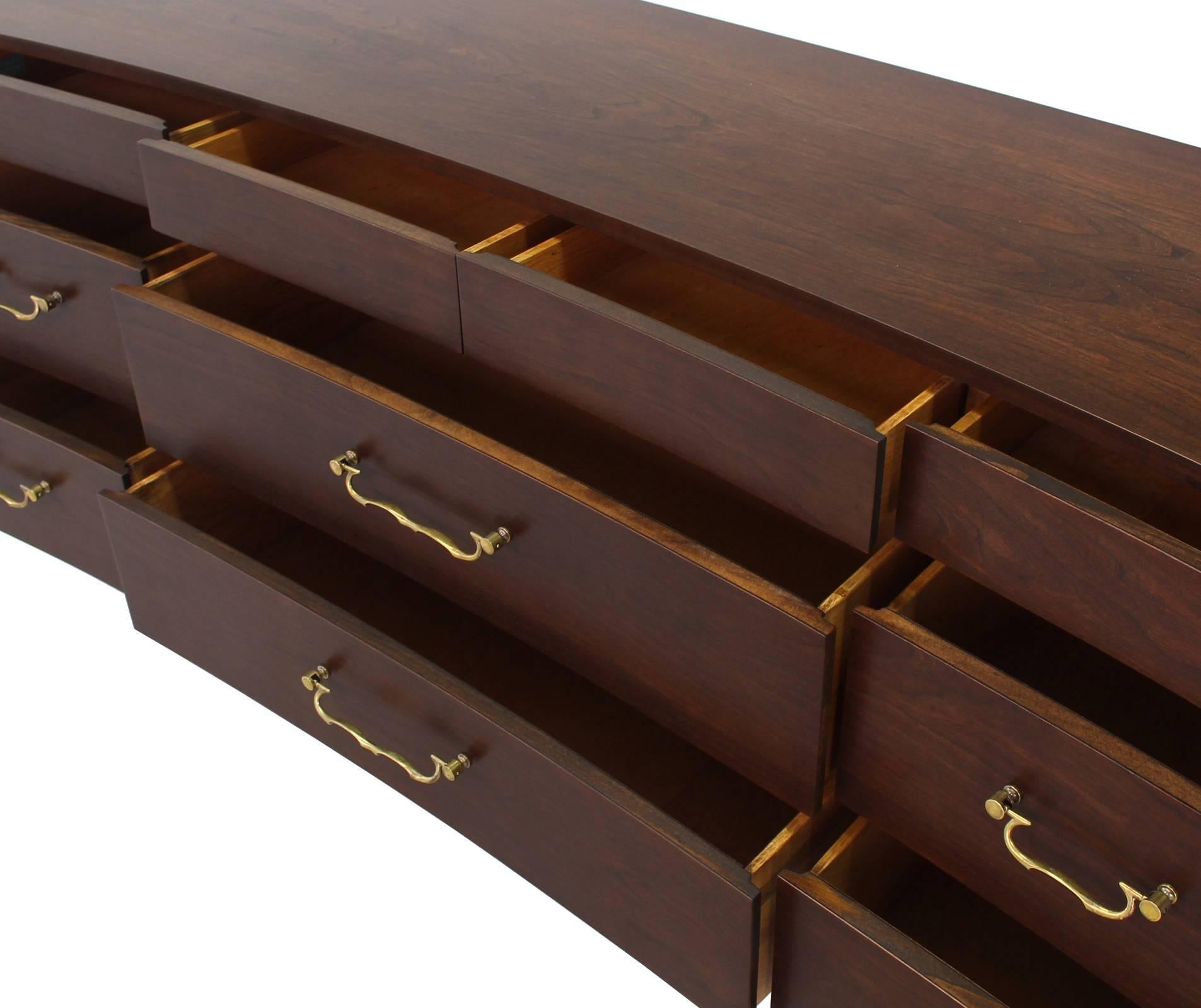 Concave Top Mid Century Modern Walnut Dresser 2