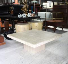 Square Solid Travertine Coffee Table