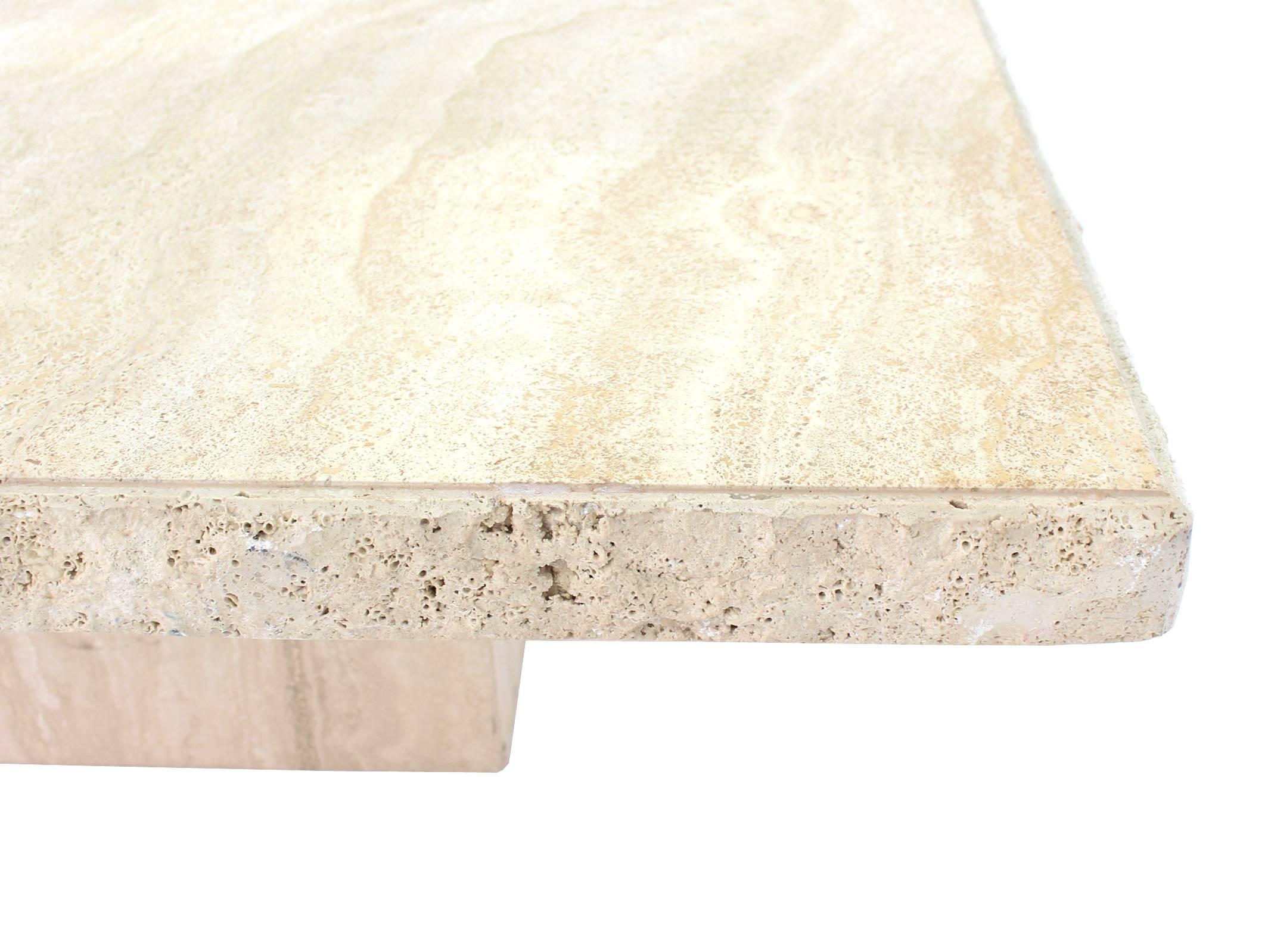 square travertine coffee table