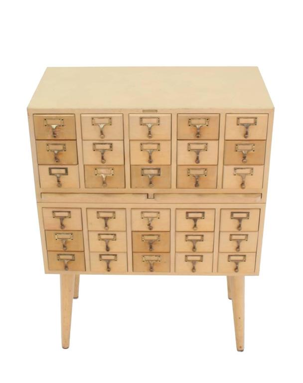 Outstanding Vintage All Wood Index Card File For Sale at 1stdibs