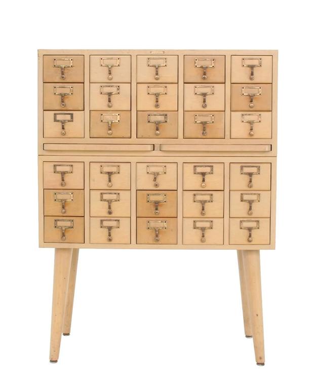 Outstanding Vintage All Wood Index Card File For Sale at 1stdibs