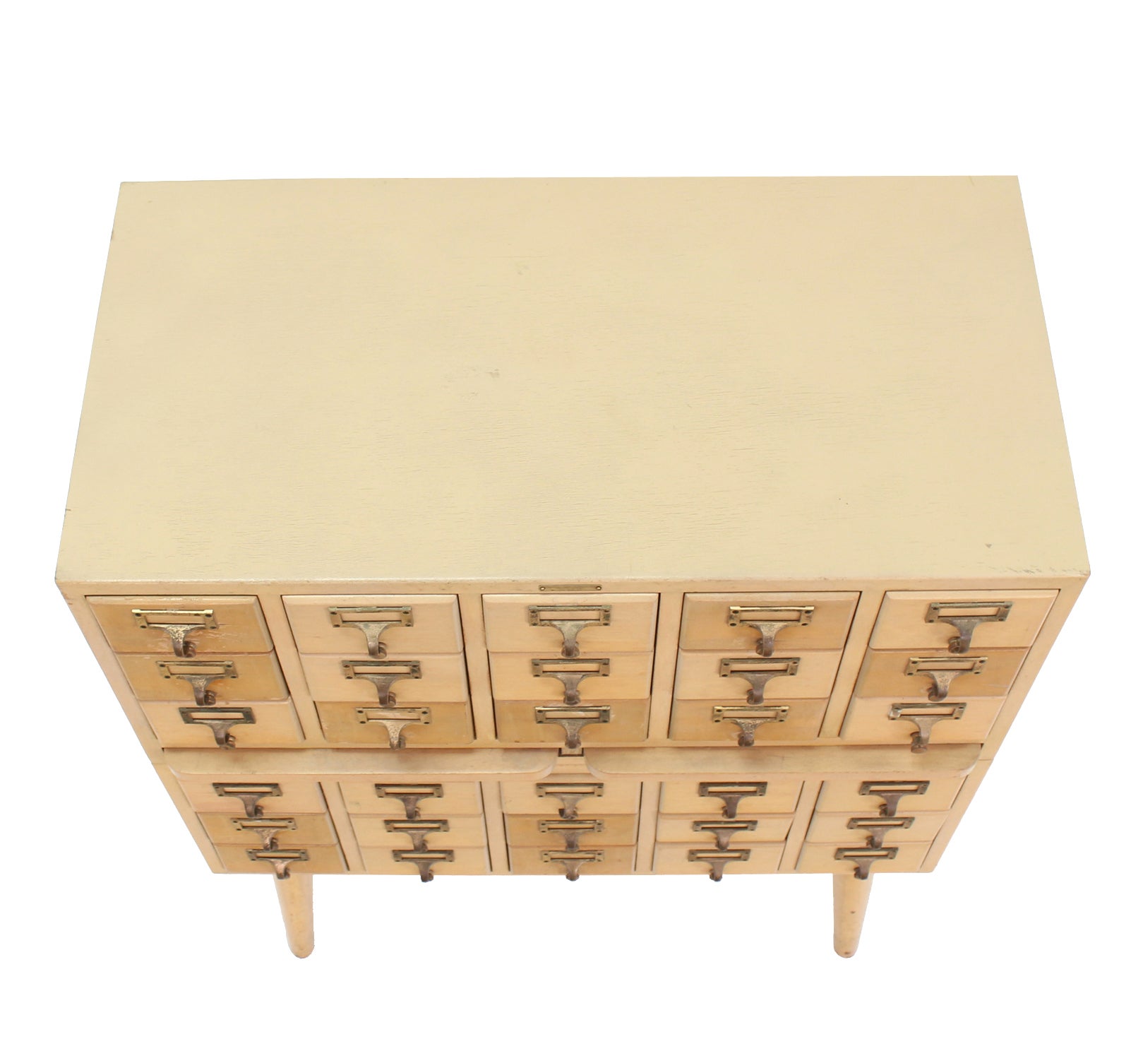 Multi Drawer Vintage All Solid Wood Index Card File Cabinet at 1stDibs