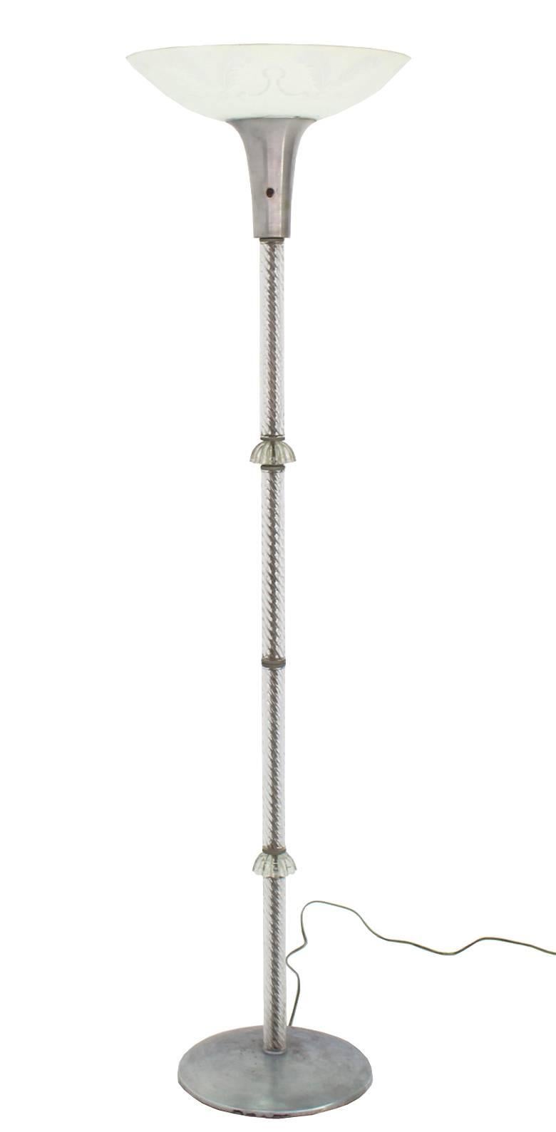 Twisted Glass Pole Floor Lamp For Sale 1
