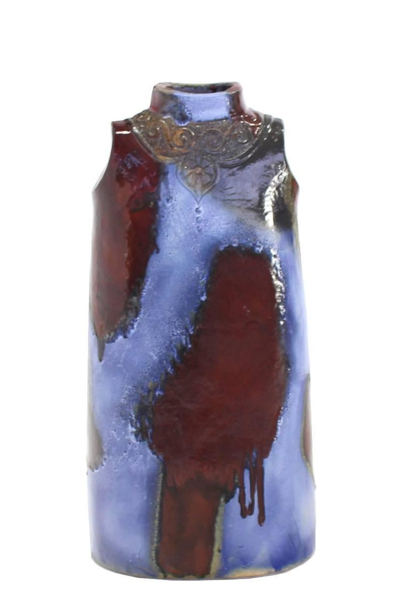 Mid-Century Modern Large High Glazed Fired Ceramic Woma Torso Art Vase For Sale