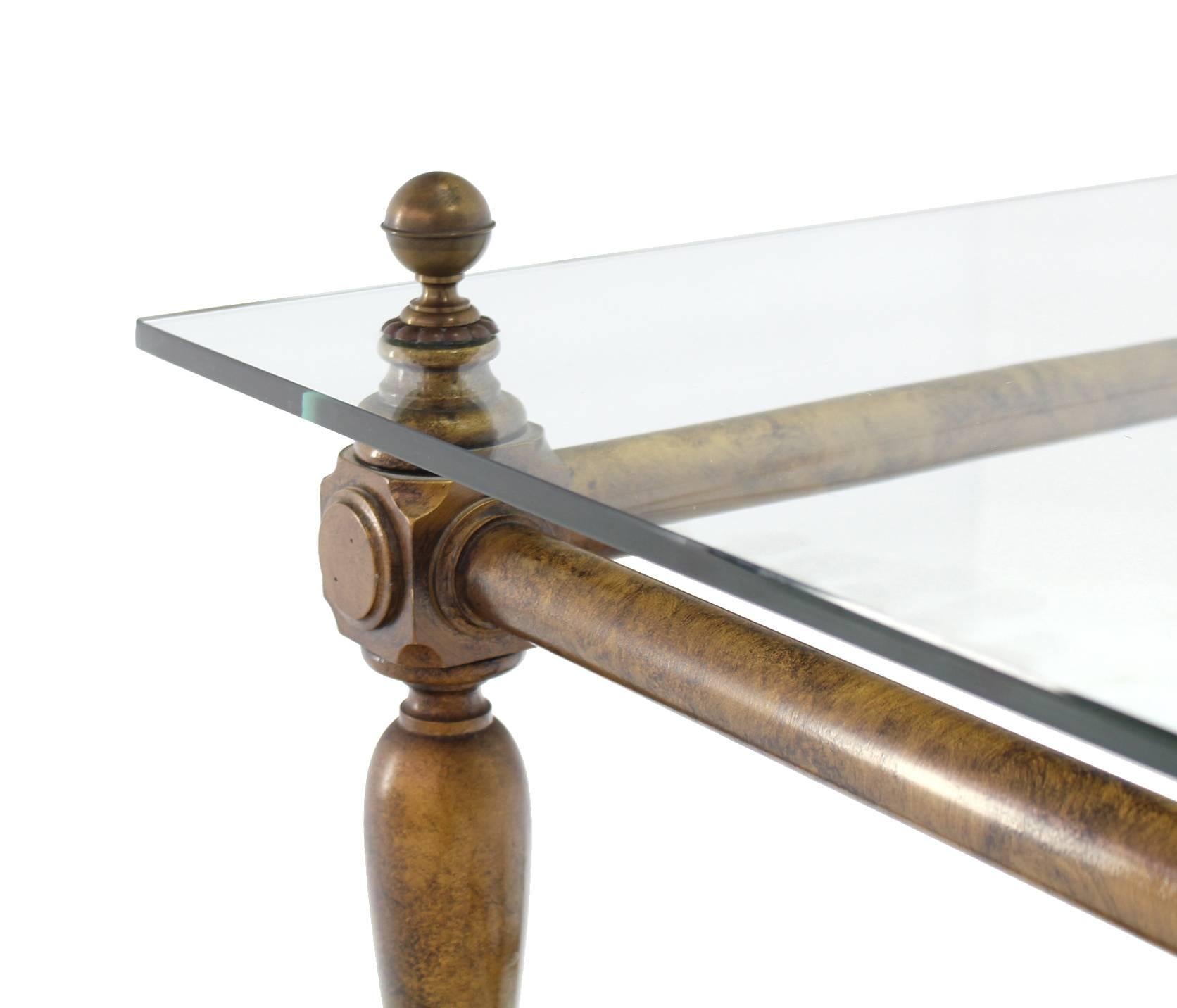 20th Century Figural Base Glass Top Side End Table  For Sale