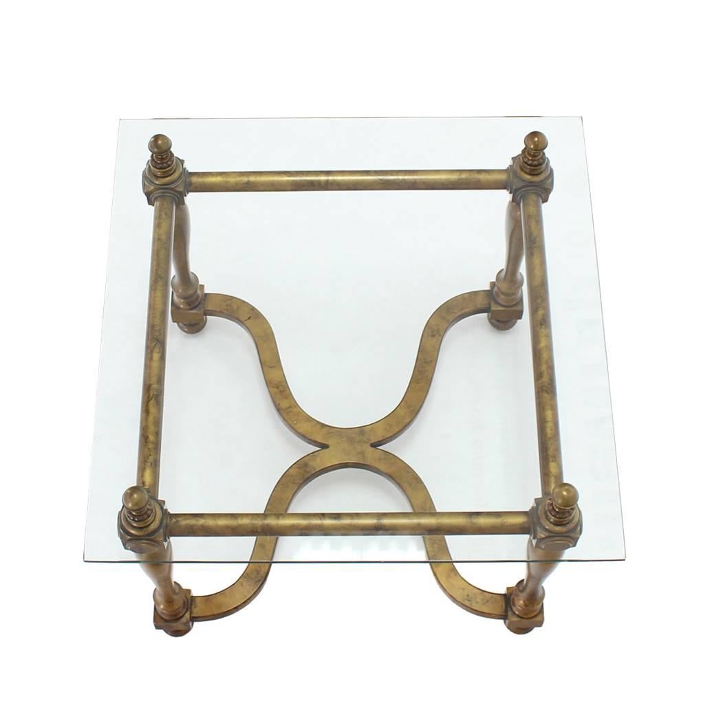 Figural Base Glass Top Side End Table  For Sale 3