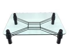 Large Thick Rectangular Glass Coffee Table Huge Massive