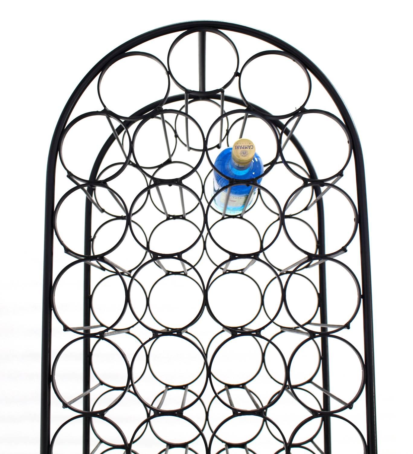 Mid-Century Modern Large Tall Wrought Iron Wine Rack For Sale