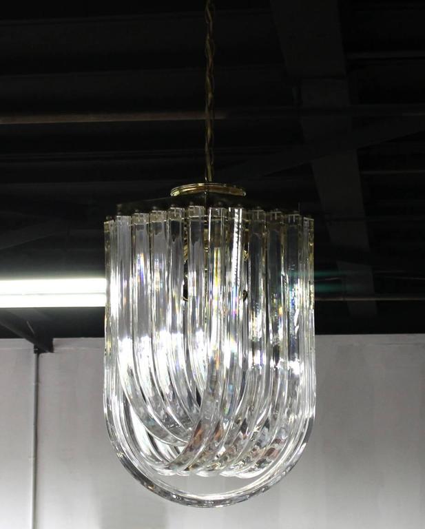 Bent Lucite MidCentury Modern Large Light Fixture For Sale at 1stDibs