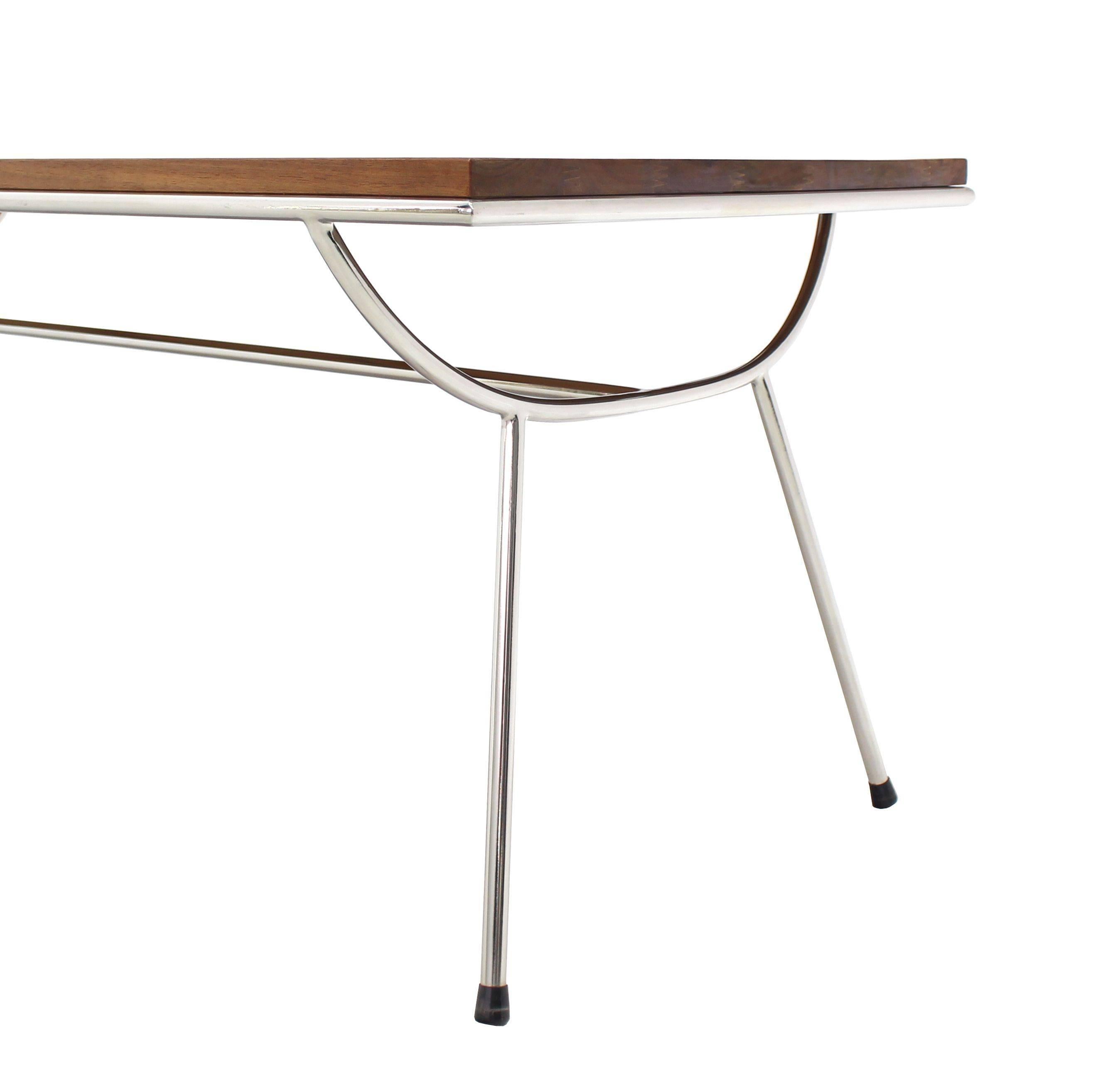Stainless Steel Chrome Sputnik Base Modernist Coffee Table For Sale