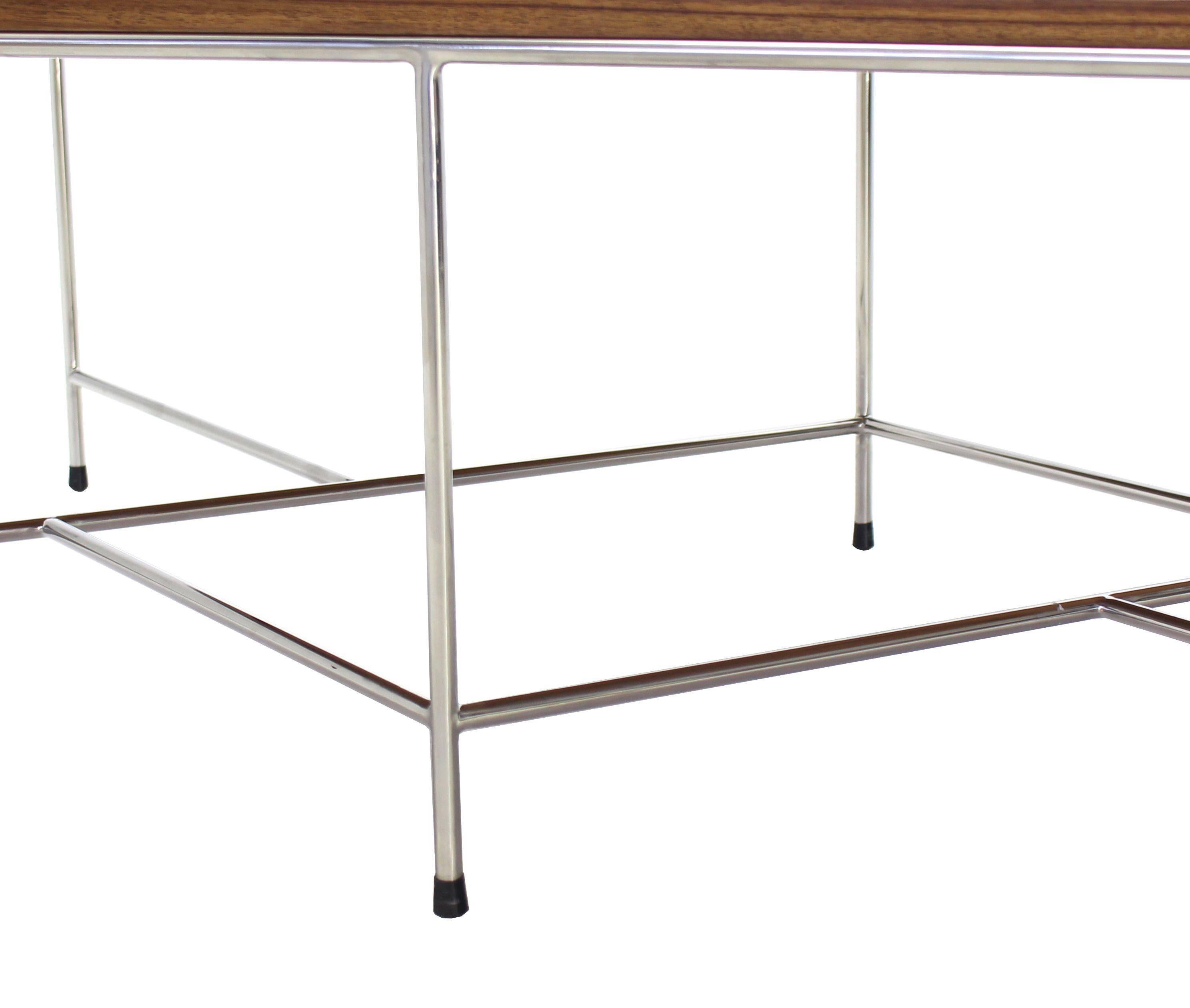 Z Base Stainless Base Solid Top Coffee Table In Excellent Condition For Sale In Rockaway, NJ