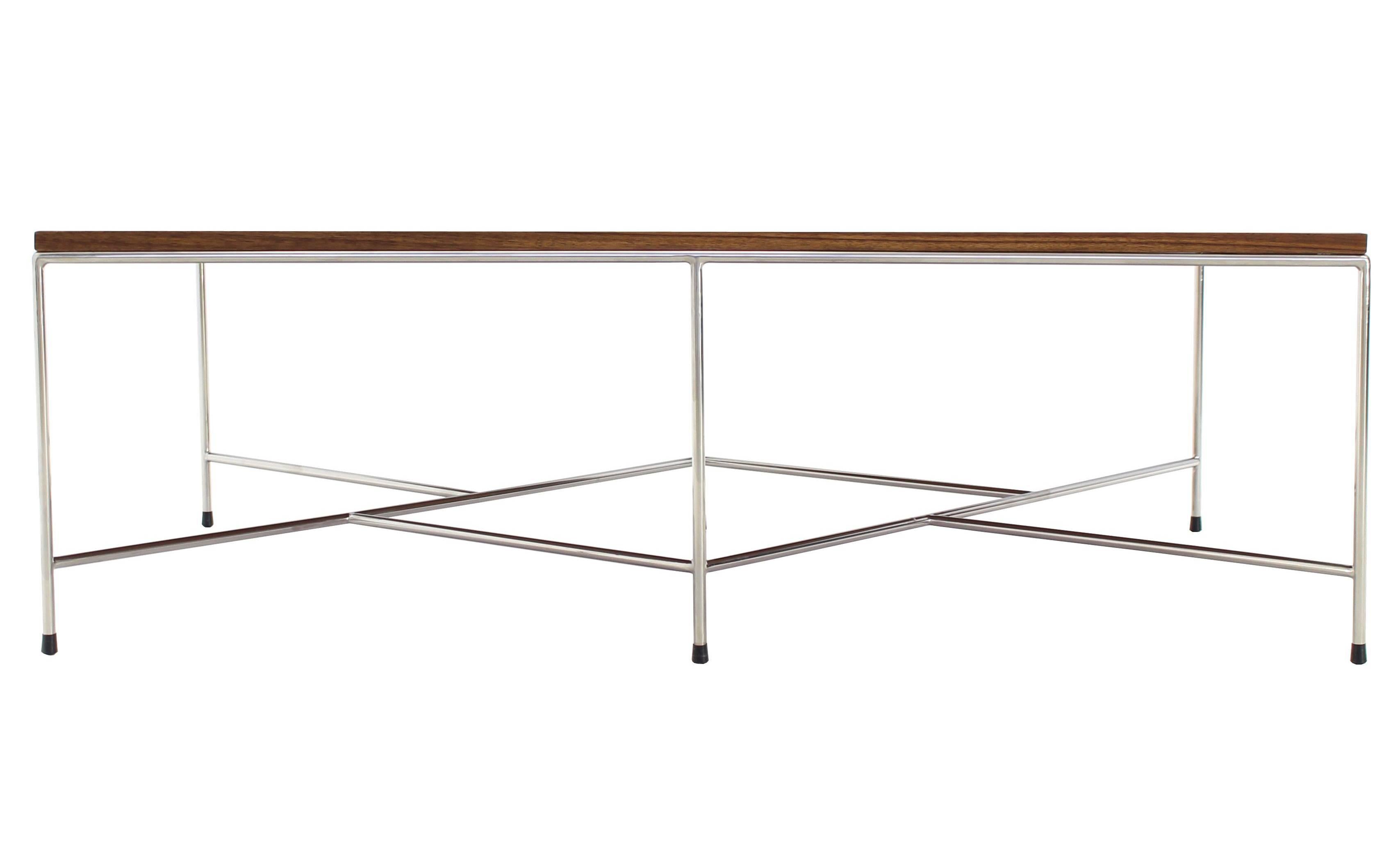 Z Base Stainless Base Solid Top Couchtisch (Edelstahl) im Angebot